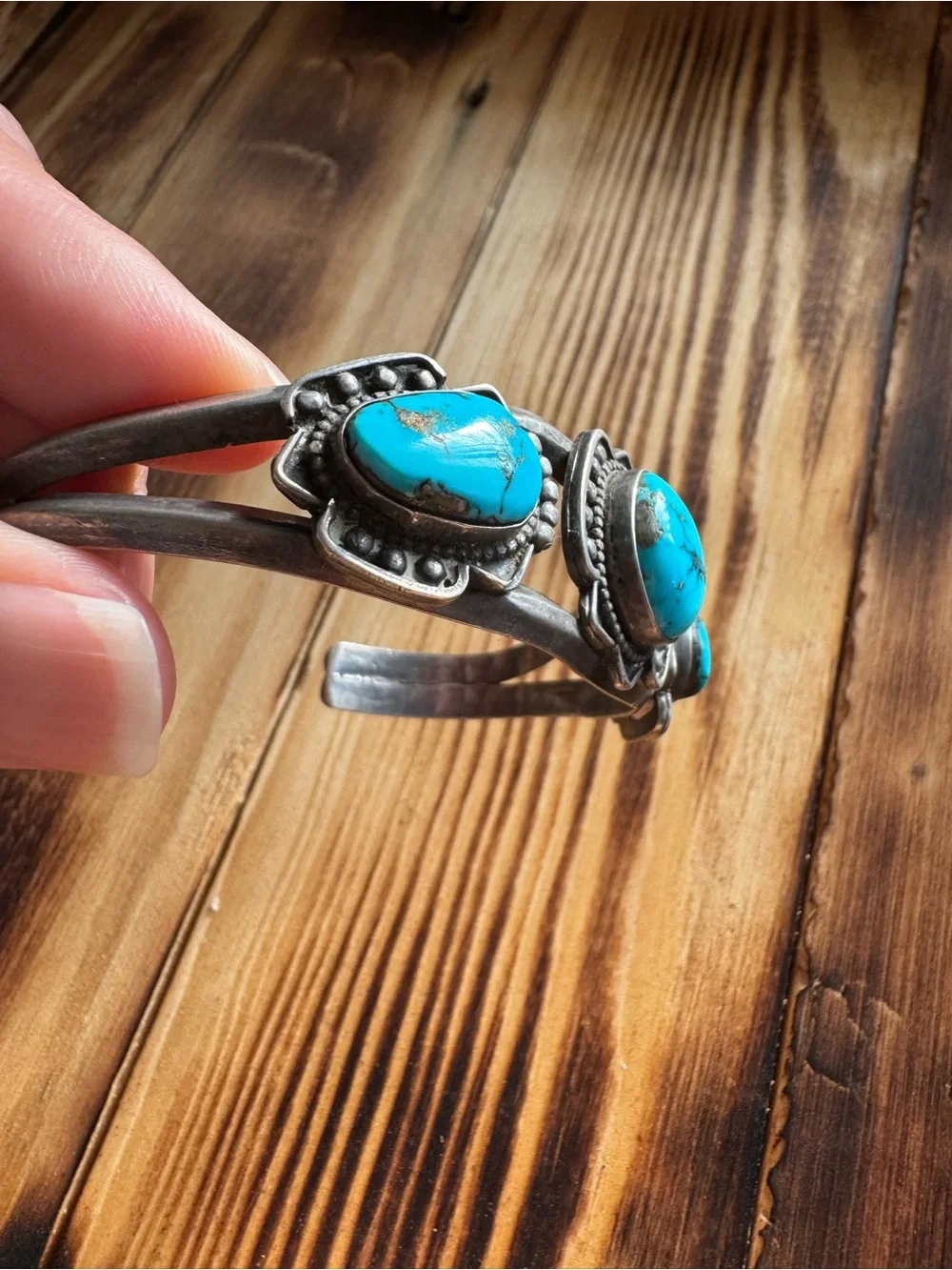 Old Pawn Three Stone Turquoise bracelet